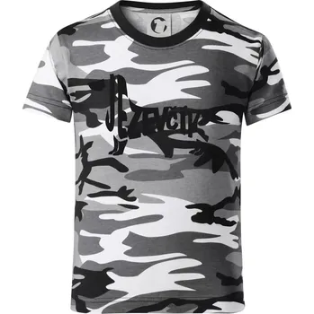 Chlapecké oblečení Jezevčík - CZ - Dětské maskáčové triko - 104-110cm / 3-4 roky ( Šedý maskáč )