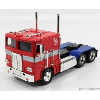 autíčko Jada Freightliner Flt86 Tractor Truck 3-assi 1986 - Optimus Prime Transformers Iv L'era Dell'estinzione - Movie 2014 1:24 Červená Modrá