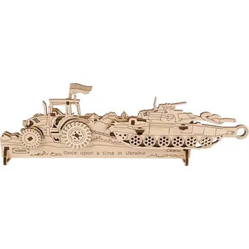 3D puzzle Ugears 3D dřevěné mechanické puzzle Brave UA Tractor