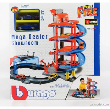 autíčko Bburago Accessories Diorama - Parking a dva modely 1:43