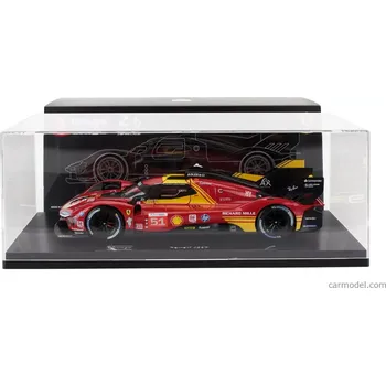autíčko Bburago Ferrari 499p 3.0l Turbo V6 Team Ferrari Af Corse N 51 3rd 24h Le Mans 2024 Alessandro Pier Guidi - James Calado - Antonio Giovinazzi - Con Vetrina - With Showcase 1:18 Red