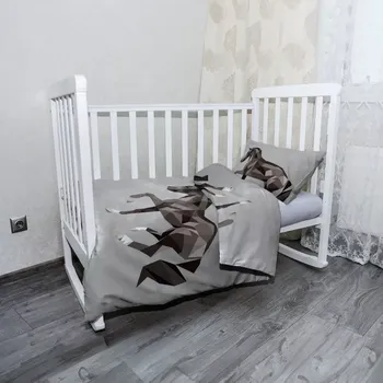 Povlečení Sablio Mikroplyšové dětské povlečení do postýlky Kůň - 100x135 / 40x60