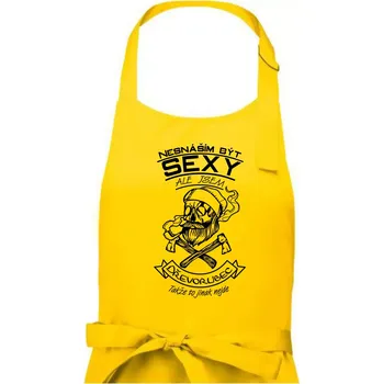 Kuchyňská zástěra Nesnáším být sexy - dřevorubec - Pánská zástěra na vaření - Univerzální velikost ( Žlutá )