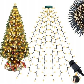 Vánoční dekorace SVĚTELNÝ ŘETĚZ NA VÁNOČNÍ STROMEK VENKOVNÍ VNITŘNÍ 280 LED 2M