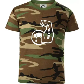 Chlapecké tričko Beton svaly - Dětské maskáčové triko - 134 cm/8 let ( Hnědý maskáč )