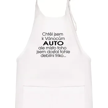 Kuchyňská zástěra Chtěl jsem k Vánocům auto - Dětská zástěra na vaření - Univerzální velikost ( Bílá )