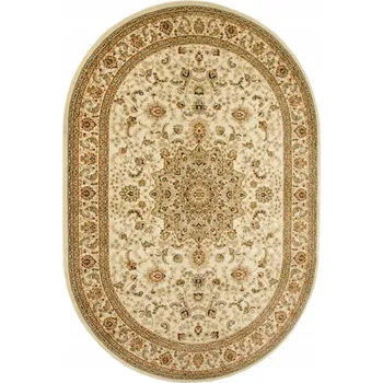 Koberec KOBEREC OVÁLNÝ KLASICKÝ KRÉMOVÝ BÉŽOVÝ VZOR DO OBÝVACÍHO POKOJE SUPER ROSE 160x230 cm