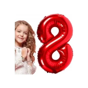Balónek FÓLIOVÝ BALÓNEK ČÍSLICE 8 ČERVENÝ NAROZENINY 100 cm