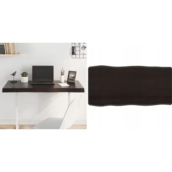 Konferenční stolek Deska stolu, tmavě hnědá 100x50x(2-6) cm, dřevo s přírodní hranou