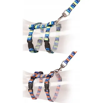 Postroj pro psa Duvo+ Postroj pro koťata s motivem rybičky 15-25cm /8mm-125cm