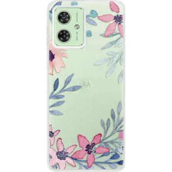 Pouzdro na mobilní telefon Silikonový obal iSaprio - Motorola Moto G54 5G - Leaves and Flowers (Silikonový obal, kryt a pouzdro iSaprio - Motorola Moto G54 5G - Leaves and Flowers - stylová ochrana telefonu, pružný TPU materiál, odolný UV potisk, česká výroba)