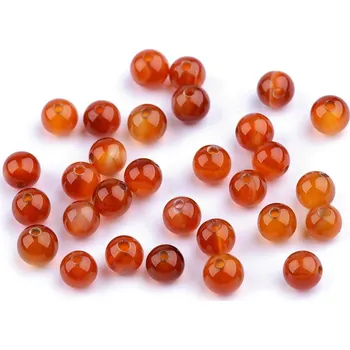 Korálek Karneol, minerální korálky Ø6 mm Varianta: karneol, Balení: 62 ks