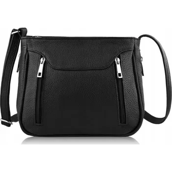 Kabelka Paolo Peruzzi kabelka přes rameno z pravé kůže černá