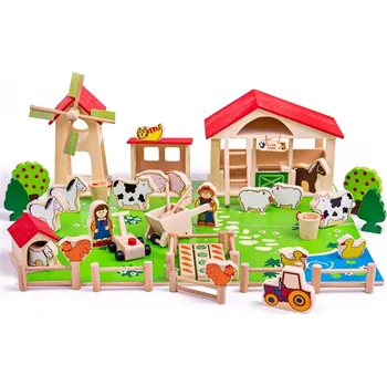 Hračka Bigjigs Toys - Velká dřevěná farma - sleva