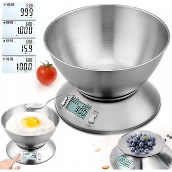 Kuchyňská váha ELEKTRONICKÁ PŘESNÁ KUCHYŇSKÁ VÁHA 5KG S MÍSOU