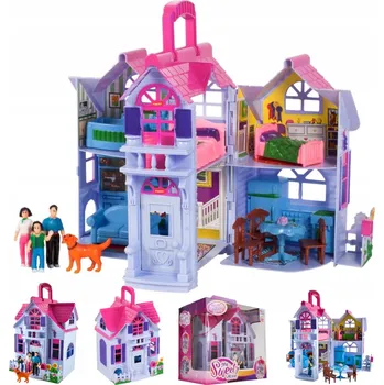 Domeček pro panenku Domeček pro panenky Stator Rozkládací Venkovský + NÁBYTEK PANENKY 30 cm