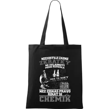 Nákupní taška Chemik zkratky - Taška bavlněná - 42 x 38 cm ( Černá )