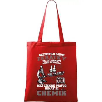 Nákupní taška Chemik zkratky - Taška bavlněná - 42 x 38 cm ( Červená )