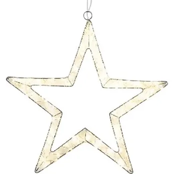 Vánoční dekorace Venkovní vánoční osvětlení hvězda závěsná 240LED kov stříbrná 56x0,5x56 cm