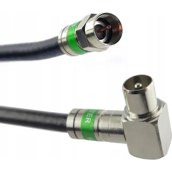 Anténní redukce Hotový anténní kabel | konektor F - Úhlová kompresní TV zástrčka 15 m