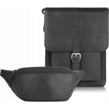 Paolo Peruzzi kožená taška z pravé kůže, bez vzoru