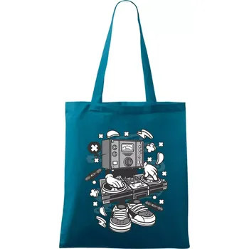 DJ metr - Taška bavlněná - 42 x 38 cm ( Petrolejová )