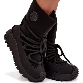 Dámská zimní obuv Dámské kožené sněhule na platformě LCJ-25-12-3660 ČERNÉ 36