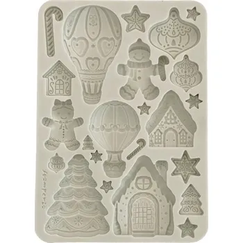 Forma na pečení Forma SILIKONOVÁ FORMIČKA - Candy Christmas - perníkový panáček - Stamperia