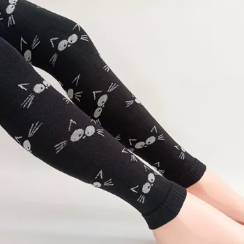 Dámské oblečení Dětské punčochové legíny Kočička - 98-104 / černá