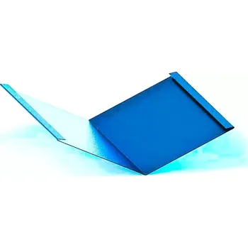 Střecha Úžlabí klasik r.š.400mm pozink Lakovaný RAL 5010 enziánová modrá s folií dl.2m