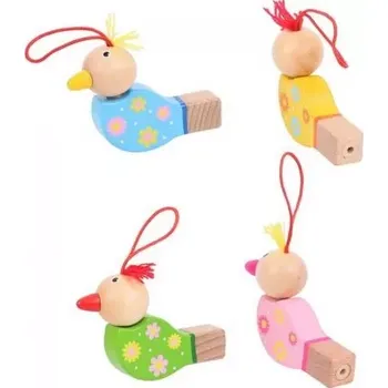 Dřevěná hračka Bigjigs Toys Dřevěná píšťalka ptáček 1ks žlutá