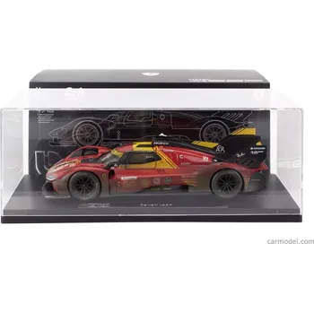 autíčko Bburago Ferrari With Showcase - 499p 3.0l Turbo V6 Team Ferrari Af Corse N 50 Winner 24h Le Mans (after Race Version) 2024 Antonio Fuoco - Miguel Molina - Nicklas Nielsen 1:18 Red