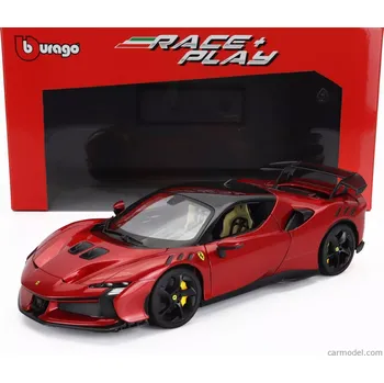 autíčko Bburago Ferrari Sf90xx Stradale 2024 1:18 Rosso Magma - Červená S Černou