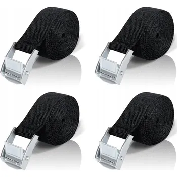 autokoberec Upevňovací popruhy 3 m – 4 kusy, zinková slitina, ráčnové zapínání