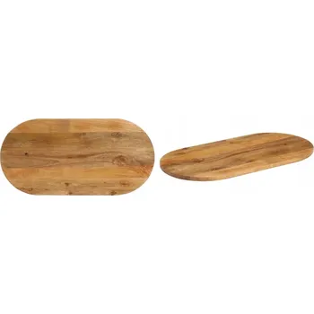 Konferenční stolek 100x40x3, Deska stolu, masivní mangové dřevo, oválná, 8 cm