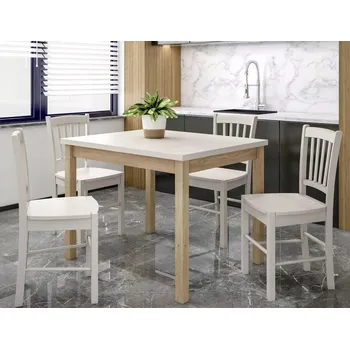 Jídelní stůl Čtvercový jídelní stůl ANTHONY - kašmír / dub cremona