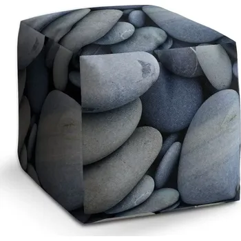 Taburet Sablio Taburet Cube Černé kameny: 40x40x40 cm