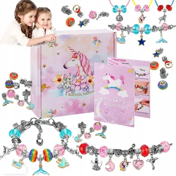 kreativní sada SADA NA VÝROBU NÁRAMKŮ CHARMS KREATIVNÍ PŘÍVĚSKY KORÁLKY VELKÁ DIY