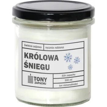 Svíčka PŘÍRODNÍ VONNÁ SVÍČKA SÓJOVÁ KRÁLOVNA SNĚHU VE SKLENICI DÁREK JAKO DÁREK