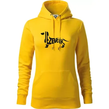 Dámská mikina Jezevčík - CZ - Mikina dámská Cape s kapucí - XS ( Žlutá )