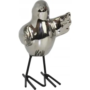 Obraz Figurka ptáčka na nožičkách STŘÍBRNÁ