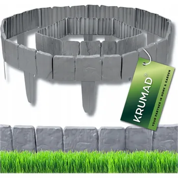 Zahradní obrubník Plast Zahradní lem 250 cm x 23 cm šedý