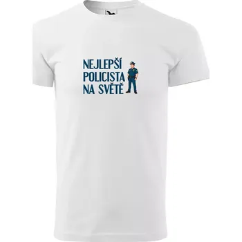 Sablio Tričko s potiskem Nejlepší policista na světě - bílé XL