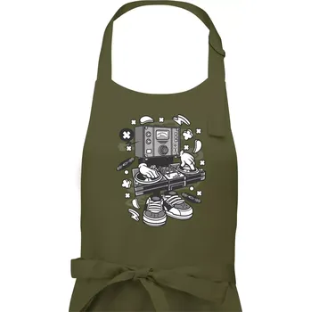 Kuchyňská zástěra DJ metr - Pánská zástěra na vaření - Univerzální velikost ( Khaki )