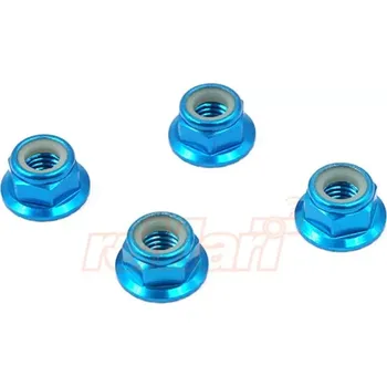 RC náhradní díl Yeah Racing Hliníkové matice kol 5mm Lock Nut 4ks - Modré