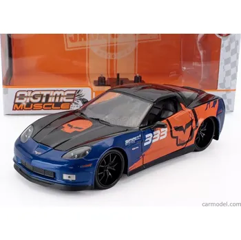 autíčko Jada Chevrolet Corvette Z06 N 333 Racing Coupe 2006 1:24 Modrá Oranžová