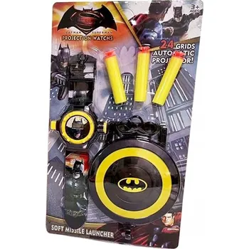 Hodinky Dětské hodinky + projektor 24 obrázků + VYSTŘELOVAČ PĚNOVÝCH ŠIPEK BATMAN