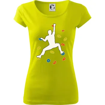 Bouldering lezec - Dámské triko Pure - XS ( Limetková )