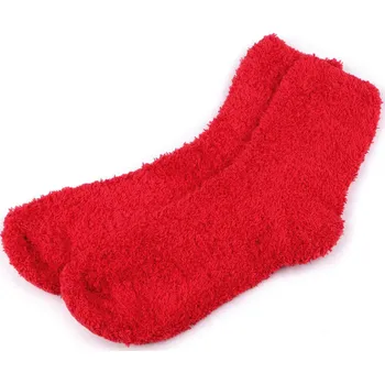 Dámské ponožky Dámské / dívčí froté ponožky, střední, 4 červená