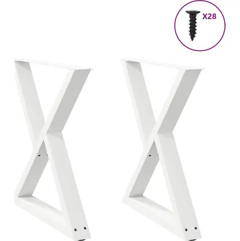 Stolová podnož vidaXL Nohy k jídelnímu stolu 2 ks bílé 80 x (72-73,3) cm ocelové